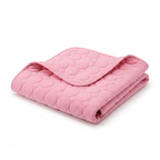 Pink cooling mat product photo on white background